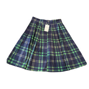 Dressever School Girl Uniform Plaid Pleated Skirt Blue Green Size Medium NWT